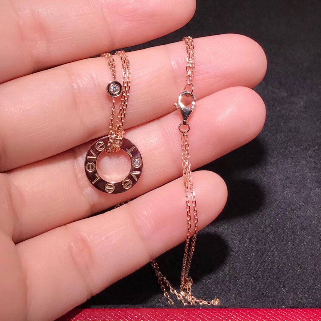 cartier love necklace rose gold price