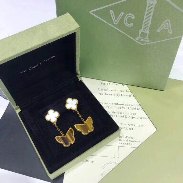 Replica van cleef & arpels Lucky Alhambra earrings 2 motifs