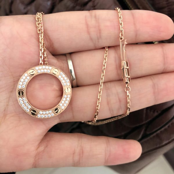 fake Cartier Love necklace full diamonds