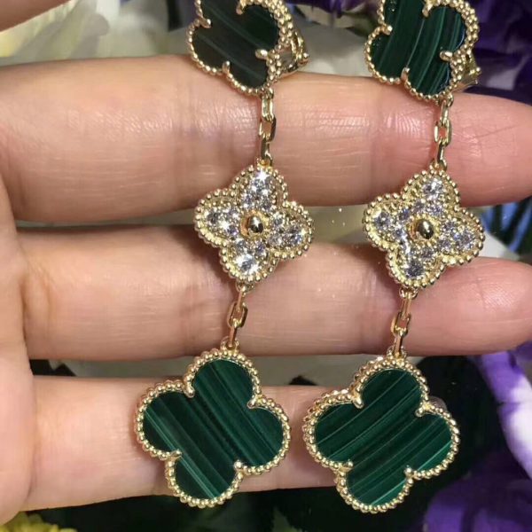 replica van cleef Magic Alhambra earrings, 3 motifs