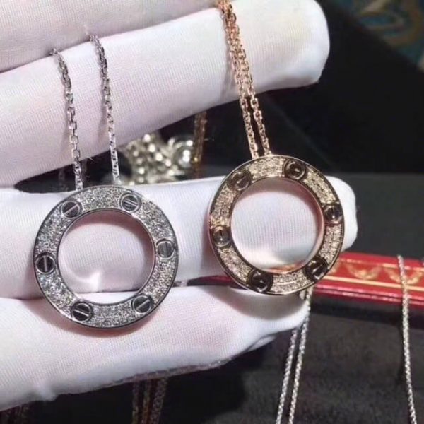 copy Cartier Love necklace full diamonds