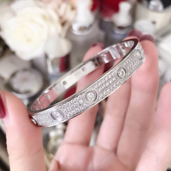 Imitation Cartier Love Bracelet with diamonds