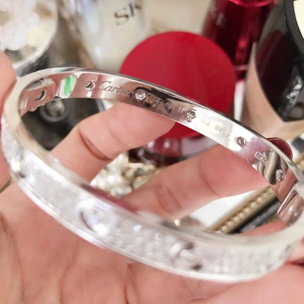 Imitation Cartier Love Bracelet with diamonds