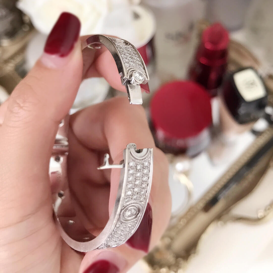 Imitation Cartier Love Bracelet with diamonds