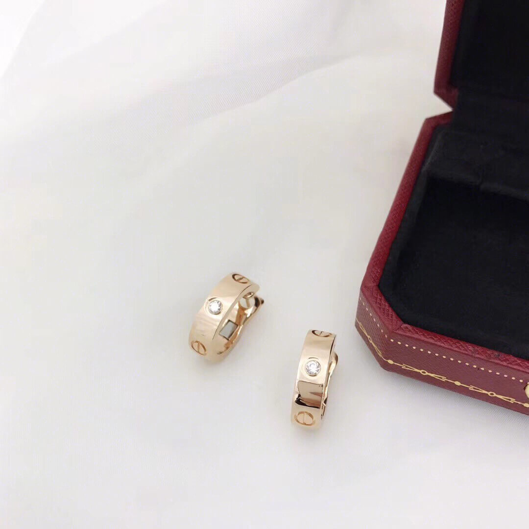 LOVE EARRINGS, 2 DIAMONDS | Top Brand 18K Gold Jewelry Replica Cartier ...