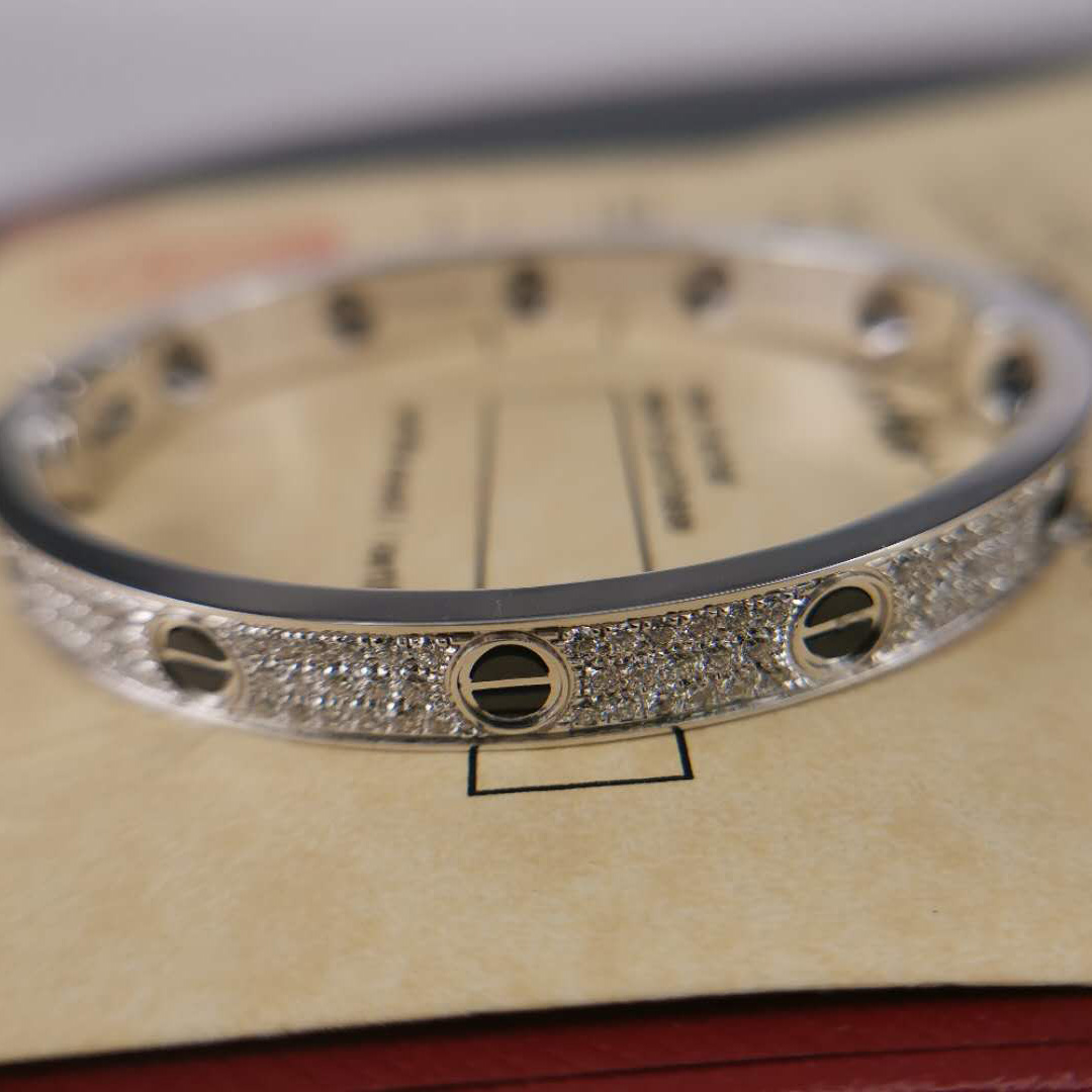 #LOVE# bracelet, diamond-paved