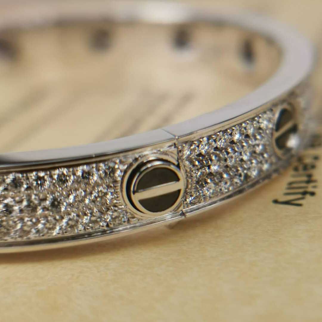 Estate Cartier Pave Diamond Love Bracelet ESBNG00445 - Radcliffe Jewelers