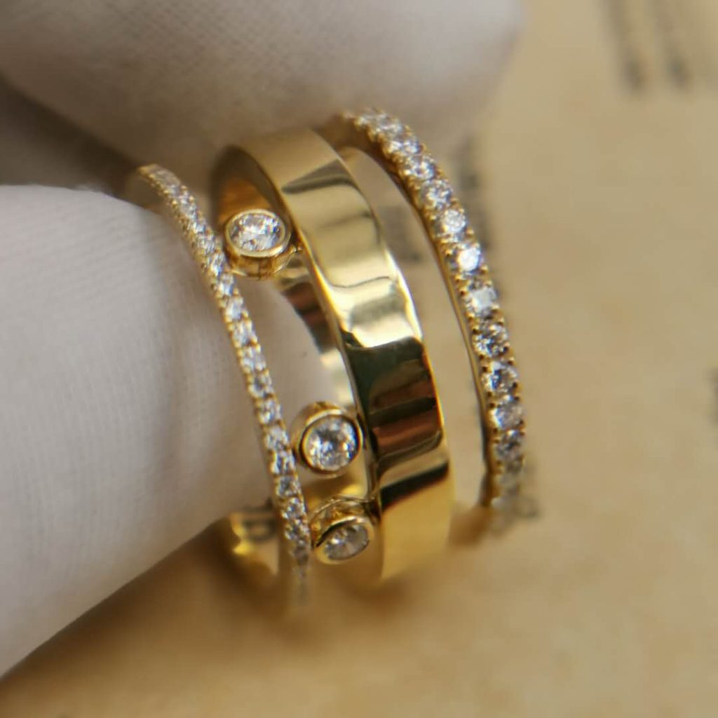 MOVE ROMANE LARGE RING DIAMOND YELLOW GOLD Top Brand 18K