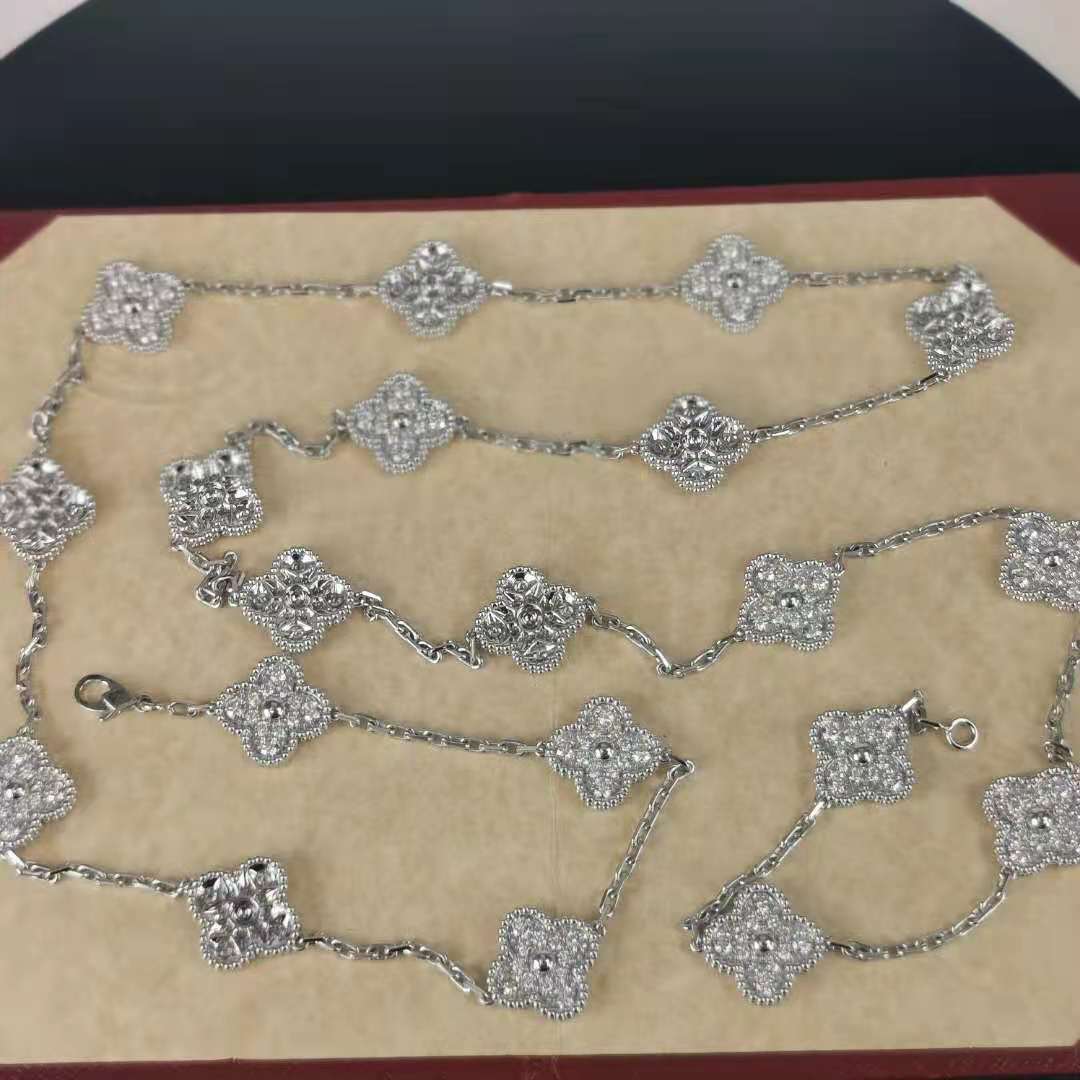 fake van cleef Vintage Alhambra long necklace, 20 motifs