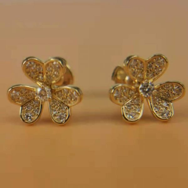 fake van cleef arpels Frivole earrings, mini model