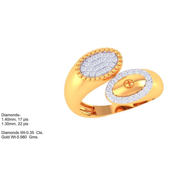 18K Gold Lab Diamond Screw Head Ring