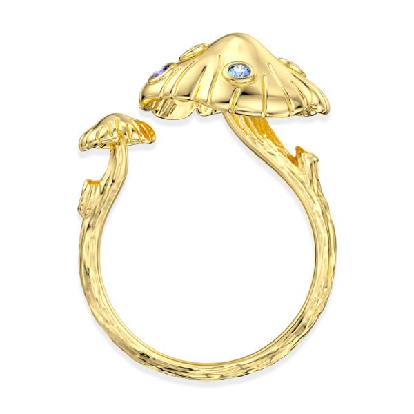18k Gold Gemstone Cute Mushroom Ring