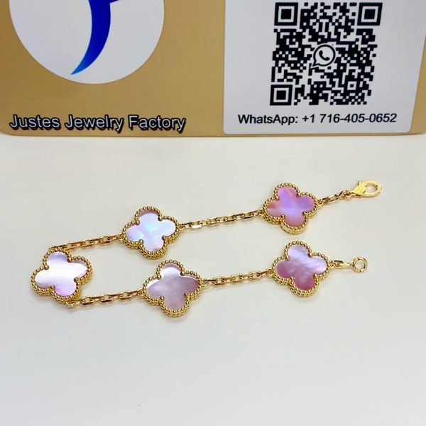 van cleef 5 motif bracelet pink mother of pearl dupe