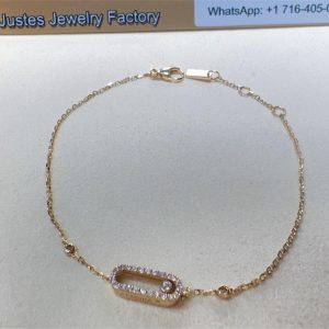 Messika Yellow Gold Diamond Bracelet Move Uno Pave