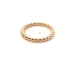 14k Yellow Gold Round Bead Ring