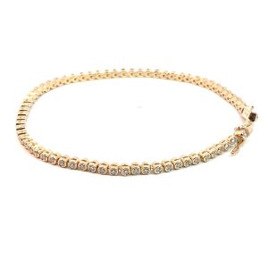 lab grown diamond tennis bracelet yellow gold