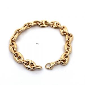 18K Real Gold Pig Nose Chain Bracelet