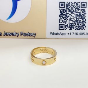 Classic love ring fake gold 3 diamonds