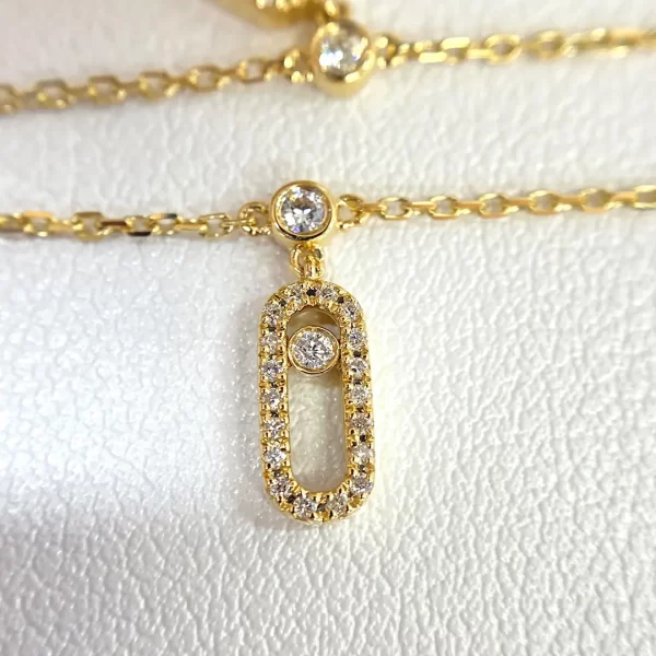 Messika Move Uno Pavé Drop Pendant Choker Diamond Necklace copy