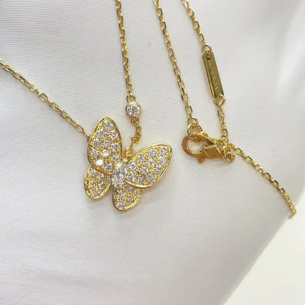 Van Cleef Arpels Two Butterfly Diamond Pendant