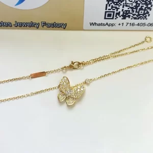 Van Cleef Arpels Two Butterfly Diamond Pendant fake