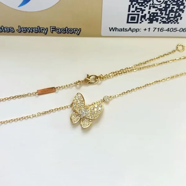Van Cleef Arpels Two Butterfly Diamond Pendant fake