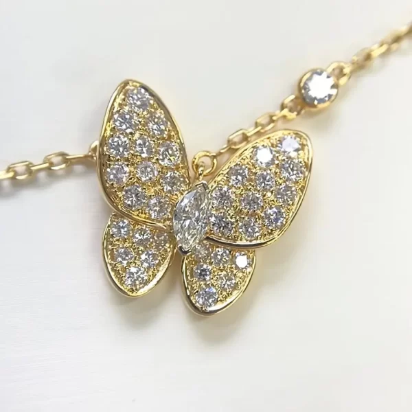 Van Cleef Arpels Two Butterfly Diamond Pendant fake cheap