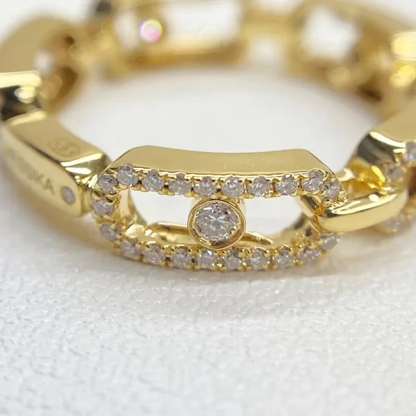 Messika Move Link Multi Pavé Yellow Gold Diamond Ring dupe