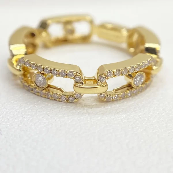 Messika Move Link Multi Pavé Yellow Gold Diamond Ring dupe cheap