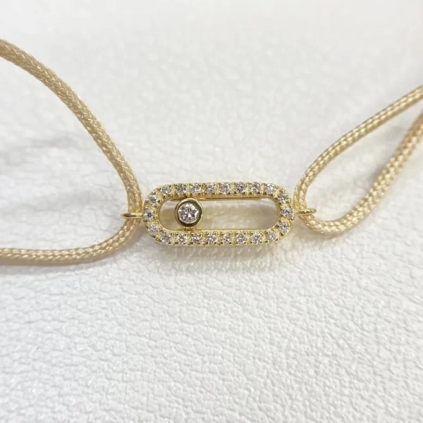Messika Move Uno Beige Cord Diamond Bracelet dupe