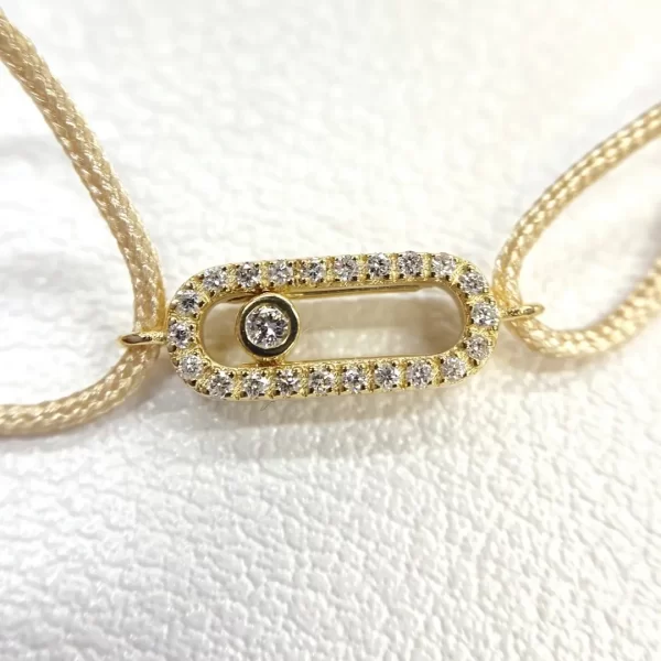 Messika Move Uno Beige Cord Diamond Bracelet dupe cheap
