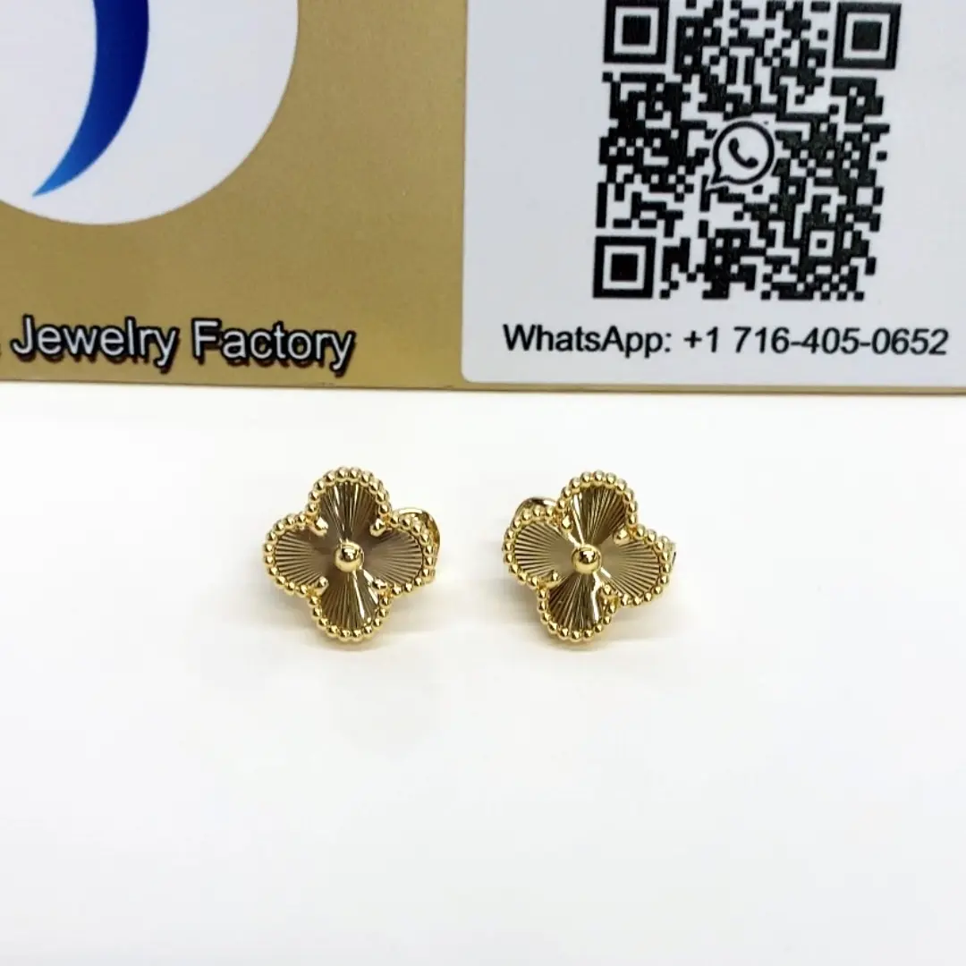 Van Cleef Arpels Vintage Alhambra Earrings, Guilloché cheap Van Cleef Arpels Vintage Alhambra Earrings, Guilloché cheap